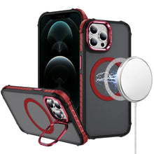 For iPhone 12 Pro Max Case Metal Lens Stand Magnetic Circle + Tempered Glass