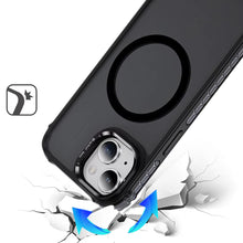 For iPhone 15 Case Metal Lens Stand Cover Magnetic Circle + 2 Tempered Glass