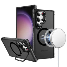 For Samsung S23 Ultra Case Metal Rear Camera Lens Stand Cover Magnetic Circle