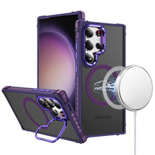 For Samsung S23 Ultra Case Metal Rear Camera Lens Stand Cover Magnetic Circle