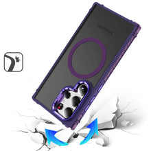For Samsung S23 Ultra Case Metal Rear Camera Lens Stand Cover Magnetic Circle