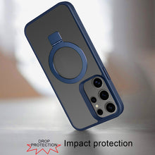 For Samsung Galaxy S24 Case Soft Touch Magnetic Circle Stand Hybrid Phone Cover