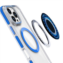 For iPhone 16 Pro 6.3in Case Magnetic Circle Camera Lens Stand + Tempered Glass