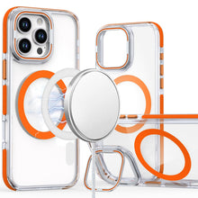 For iPhone 16 Pro 6.3in Case Magnetic Circle Camera Lens Stand + Tempered Glass