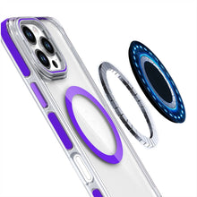 For iPhone 16 Pro 6.3in Case Magnetic Circle Camera Lens Stand + Tempered Glass