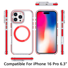 For iPhone 16 Pro 6.3in Case Magnetic Circle Camera Lens Stand + Tempered Glass