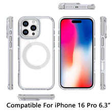 For iPhone 16 Pro 6.3in Case Magnetic Circle Camera Lens Stand + Tempered Glass