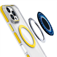 For iPhone 16 Pro 6.3in Case Magnetic Circle Camera Lens Stand + Tempered Glass