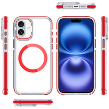 For iPhone 17 Case Magnetic Color Circle w/ Camera Lens Stand + Tempered Glass