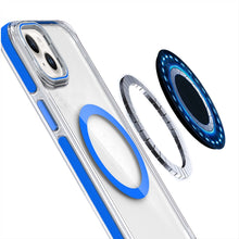 For iPhone 13/14 Case Magnetic Circle Camera Lens Stand Cover + Tempered Glass
