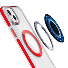 For iPhone 13/14 Case Magnetic Circle Camera Lens Stand Cover + Tempered Glass