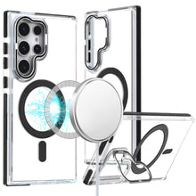 For Samsung S23 Ultra Case Magnetic Circle Matchign Color Trim Camera Lens Stand
