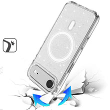 For iPhone Air Case Thick Magnetic Circle Glitter Translucent +Tempered Glass