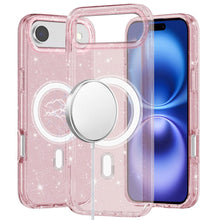 For iPhone Air Case Thick Magnetic Circle Glitter Translucent +Tempered Glass