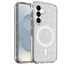 For Samsung S26+ Plus Case Magnetic Circle Glitter Translucent + Tempered Glass