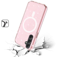 For Samsung Galaxy S24 Case Magnetic Circle Full Glitter Translucent Phone Cover