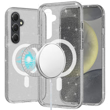 For Samsung Galaxy S24 Case Magnetic Circle Full Glitter Translucent Phone Cover