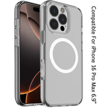 For iPhone 16 PRO MAX Case Magnetic Circle 3mm Translucent + Tempered Glass