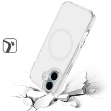 For iPhone 16 Plus 6.7in Case Magnetic Circle 3mm Translucent + Tempered Glass