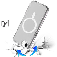 For iPhone 16e Case Magnetic Circle Ultra Thick Translucent + Tempered Glass
