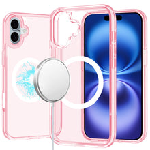 For iPhone 16 6.1inch Case Magnetic Circle 3mm Translucent + Tempered Glass