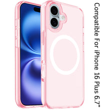 For iPhone 16 6.1inch Case Magnetic Circle 3mm Translucent + Tempered Glass