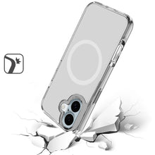 For iPhone 16 6.1inch Case Magnetic Circle 3mm Translucent + Tempered Glass