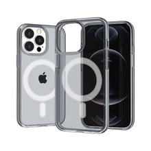 For iPhone 11 6.1 in. Case Magnetic Circle Translucent Cover + Tempered Glass