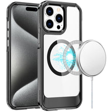 For iPhone 15 Pro Max Case Magnetic Circle Transparent Back + 2 Tempered Glass