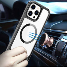For iPhone 15 Pro Max Case Magnetic Circle Transparent Back + 2 Tempered Glass