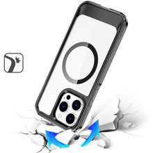 For iPhone 15 Pro Max Case Magnetic Circle Transparent Back + 2 Tempered Glass