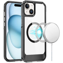 For iPhone 15 Case Magnetic Circle with Transparent Back + 2 Tempered Glass