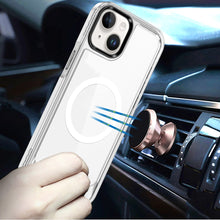 For iPhone 15 Case Magnetic Circle with Transparent Back + 2 Tempered Glass
