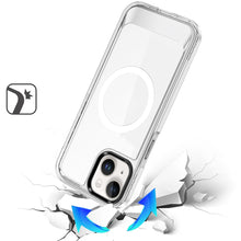 For iPhone 15 Case Magnetic Circle with Transparent Back + 2 Tempered Glass