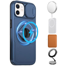 For iPhone 11 6.1 in. Case Full Protection Stand Magnetic Circle +Tempered Glass