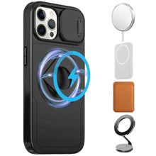 For iPhone 12 Pro Max Case Full Protection Stand Magnetic Circle +Tempered Glass