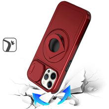 For iPhone 12 Pro Max Case Full Protection Stand Magnetic Circle +Tempered Glass