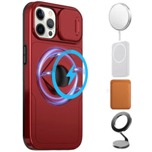 For iPhone 12 Pro Max Case Full Protection Stand Magnetic Circle +Tempered Glass