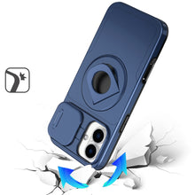 For iPhone 16 6.1inch Case Full Protection Stand Magnetic Circle +Tempered Glass