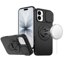 For iPhone 17 Case Full Protection w/ 360 Stand Magnetic Circle + Tempered Glass