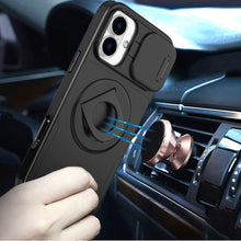 For iPhone 17 Case Full Protection w/ 360 Stand Magnetic Circle + Tempered Glass