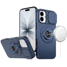 For iPhone 17 Case Full Protection w/ 360 Stand Magnetic Circle + Tempered Glass