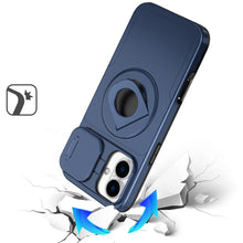 For iPhone 17 Case Full Protection w/ 360 Stand Magnetic Circle + Tempered Glass