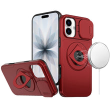 For iPhone 17 Case Full Protection w/ 360 Stand Magnetic Circle + Tempered Glass