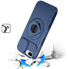 For iPhone 8 Plus/7 Plus Case Protection Stand Magnetic Circle + Tempered Glass