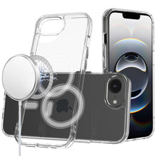 For iPhone 16e Case Magnetic Circle Slim Fit Clear Phone Cover + Tempered Glass