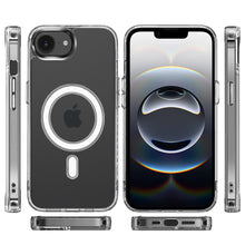 For iPhone 16e Case Magnetic Circle Slim Fit Clear Phone Cover + Tempered Glass
