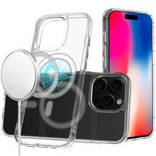 For iPhone 16 Pro 6.3in Case Magnetic Circle Slim Fit Clear + Tempered Glass