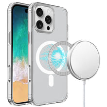 For iPhone 16 PRO MAX Case Magnetic Circle True Transparent + Tempered Glass