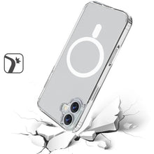 For iPhone 16 6.1inch Case Magnetic Circle Translucent Grip + Tempered Glass